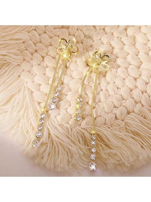 Shein Pendientes largos elegantes con diseño único de flores - Quierox - Tienda Online