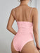 SHEIN PETITE Body de tirantes fruncido liso para mujer - Quierox - Tienda Online