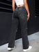 SHEIN PETITE Jeans Rectos Lavado Con Agujeros - Quierox - Tienda Online