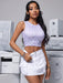 SHEIN PETITE Minifalda vaquera informal de verano en color liso - Quierox - Tienda Online