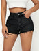 SHEIN PETITE Shorts vaqueros con bajo sin rematar - Quierox - Tienda Online