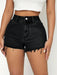 SHEIN PETITE Shorts vaqueros con bajo sin rematar - Quierox - Tienda Online