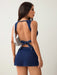 SHEIN PETITE Top vaquero sexy sin espalda con lazo para mujer - Quierox - Tienda Online