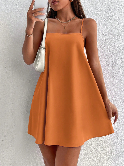 SHEIN PETITE Vestido de tirantes sólido - Quierox - Tienda Online