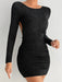 SHEIN PETITE Vestido Para Mujer, Ajustado Al Cuerpo Con Pliegues En La Espalda - Quierox - Tienda Online