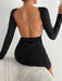 SHEIN PETITE Vestido Para Mujer, Ajustado Al Cuerpo Con Pliegues En La Espalda - Quierox - Tienda Online