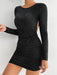 SHEIN PETITE Vestido Para Mujer, Ajustado Al Cuerpo Con Pliegues En La Espalda - Quierox - Tienda Online