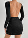 SHEIN PETITE Vestido Para Mujer, Ajustado Al Cuerpo Con Pliegues En La Espalda - Quierox - Tienda Online