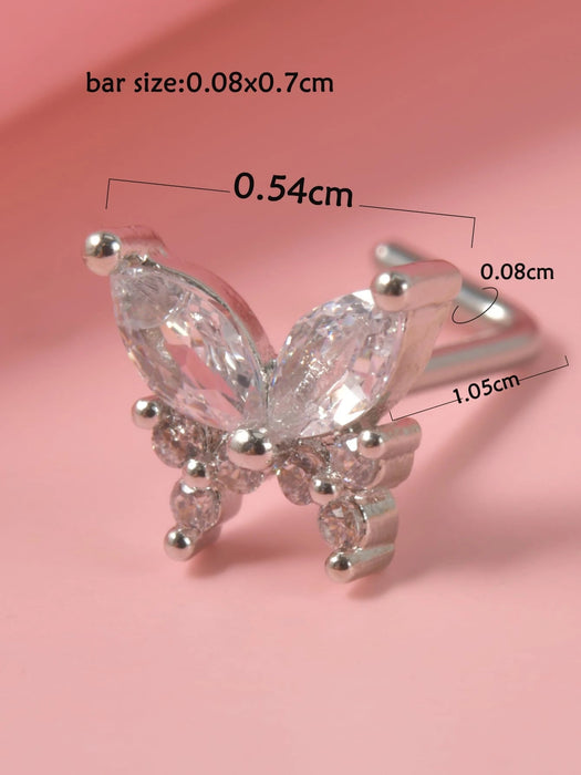 Shein Piercing para la nariz con circonita cúbica y decoración de mariposa para hombre y mujer, estilo punk - Quierox - Tienda Online