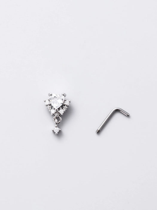 Shein Piercing para la nariz de acero inoxidable con decoración de diamantes de imitación para mujeres - Quierox - Tienda Online