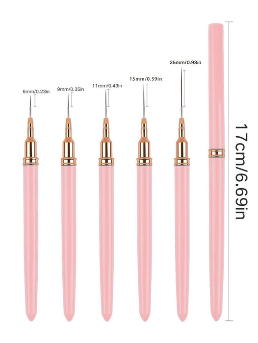 Shein Pinceles delineadores para uñas, 5 pinceles - Quierox - Tienda Online