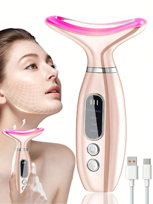 Shein PinkSings Dispositivo de belleza recargable para rostro y cuello con 4 modos y vibración para masaje - Quierox - Tienda Online