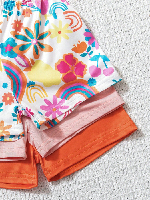 SHEIN Playful Conjunto de 3pcs para bebé niña, top de manga corta y shorts - Quierox - Tienda Online