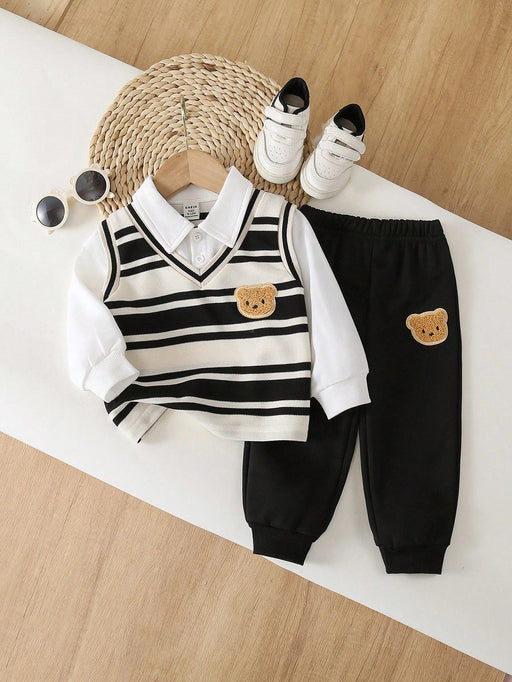SHEIN Playful Pals Conjunto de 3 piezas de ropa para bebé niño - Quierox - Tienda Online
