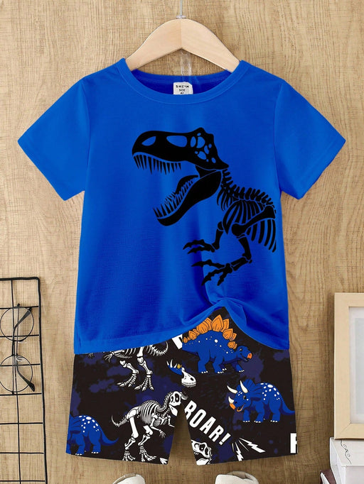 SHEIN Playful Pals Conjunto de verano de 2 piezas para bebé niño con camiseta de cuello - Quierox - Tienda Online