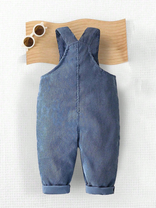 SHEIN Playful Pals - Mono informal de pana para bebé niño, color marrón camel - Quierox - Tienda Online
