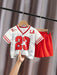 SHEIN Playful Pals Set de 2 piezas de camiseta de manga corta con cuello en V - Quierox - Tienda Online