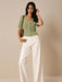 SHEIN Poéselle Blusa de punto informal de unicolor con cuello en V - Quierox - Tienda Online