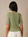 SHEIN Poéselle Blusa de punto informal de unicolor con cuello en V - Quierox - Tienda Online