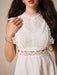 SHEIN Poéselle Vestido de encaje para mujer sin mangas, con cuello alto de encaje - Quierox - Tienda Online