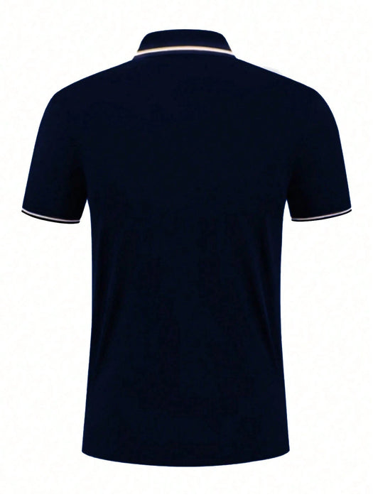 SHEIN Polo de hombre INAWLY con cuello abotonado y estampado de escudo - Quierox - Tienda Online