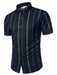 Shein Polo ligero de rayas geométricas para hombre, estilo casual de negocios - Quierox - Tienda Online