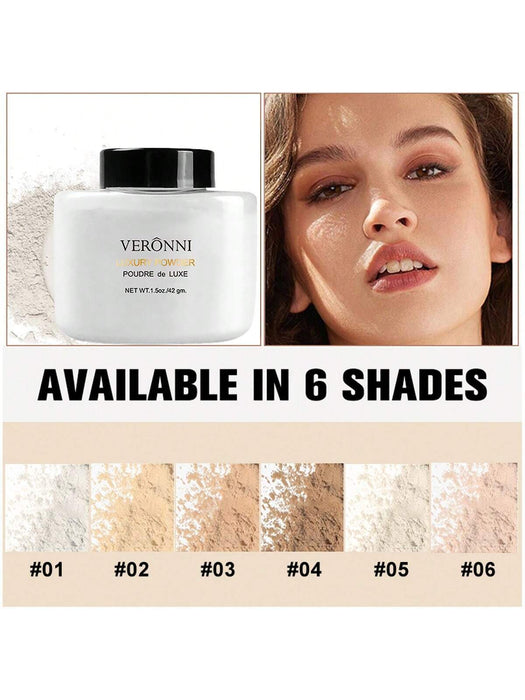 SHEIN Polvos sueltos fijadores VERONNI, maquillaje facial matificante 01 - Quierox - Tienda Online