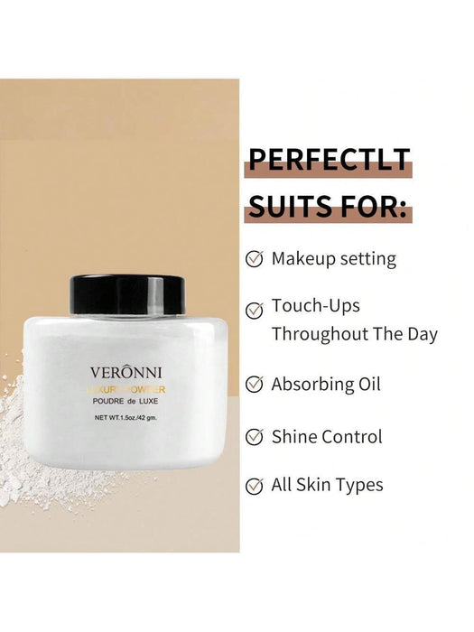 SHEIN Polvos sueltos fijadores VERONNI, maquillaje facial matificante 01 - Quierox - Tienda Online