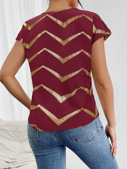 SHEIN Privé Blusa casual elegante y suelta con hombros de lámina para mujer - Quierox - Tienda Online