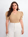 SHEIN Privé Camiseta De Talla Grande Con Cuello En V, Manga Corta Abombada - Quierox - Tienda Online