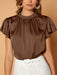 SHEIN Privé Top de cuello alto de manga mariposa - Quierox - Tienda Online