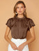 SHEIN Privé Top de cuello alto de manga mariposa - Quierox - Tienda Online
