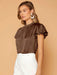 SHEIN Privé Top de cuello alto de manga mariposa - Quierox - Tienda Online