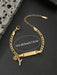 SHEIN Pulsera ajustable de acero inoxidable con incrustaciones de diamantes con inicial C - Quierox - Tienda Online