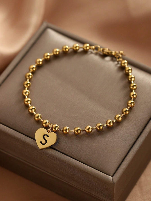 SHEIN Pulsera con abalorios con inicial S - Quierox - Tienda Online