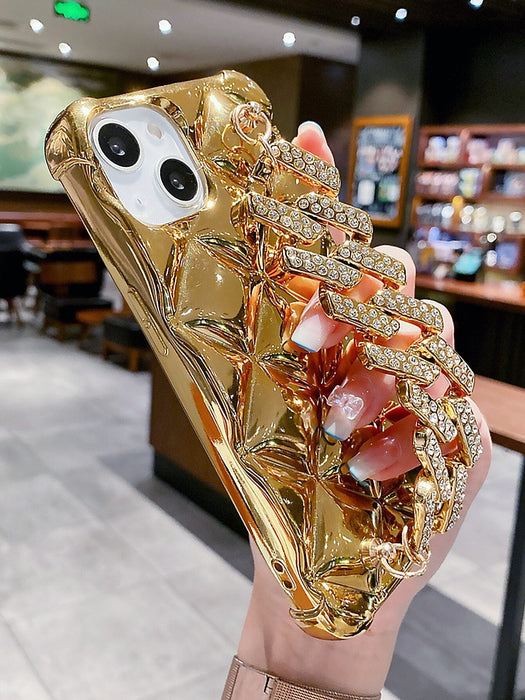 Shein Pulsera con cierre de diamantes de imitación de rombos galvanizados de Apple - Quierox - Tienda Online