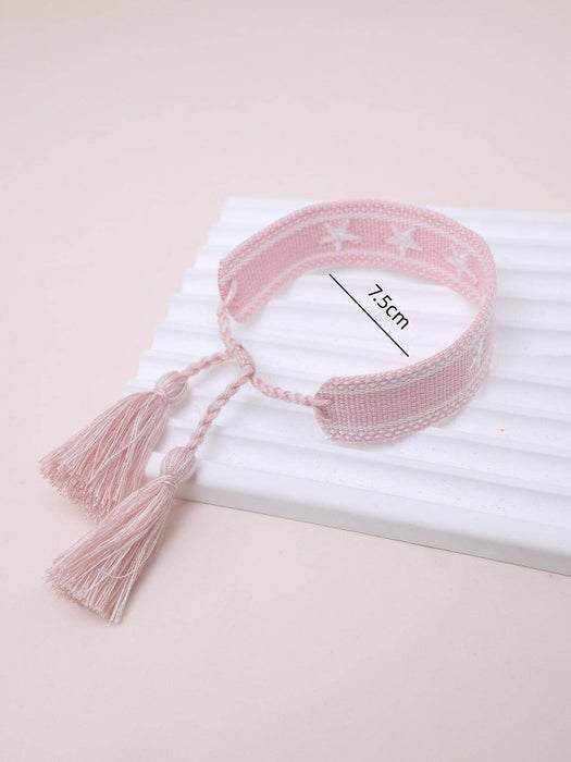 Shein Pulsera con estrella con bordado con diseño de fleco - Quierox - Tienda Online