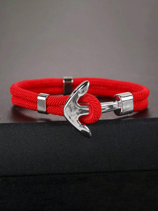 SHEIN Pulsera de cordón con ancla metálica para hombre - Quierox - Tienda Online