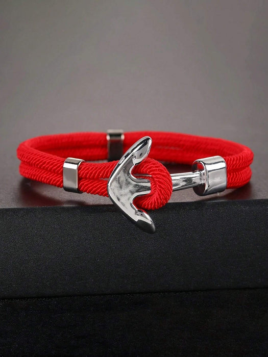 SHEIN Pulsera de cordón con ancla metálica para hombre - Quierox - Tienda Online