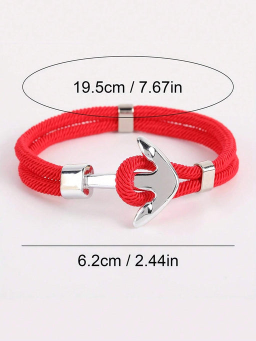 SHEIN Pulsera de cordón con ancla metálica para hombre - Quierox - Tienda Online