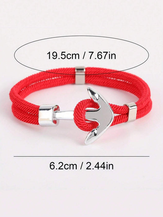 SHEIN Pulsera de cordón con ancla metálica para hombre - Quierox - Tienda Online
