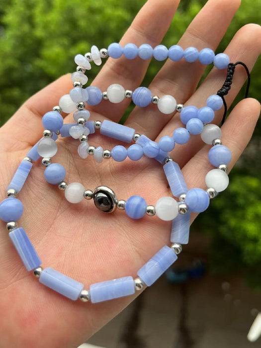 Shein Pulsera de cristal azul, 3 piezas/juego - Quierox - Tienda Online
