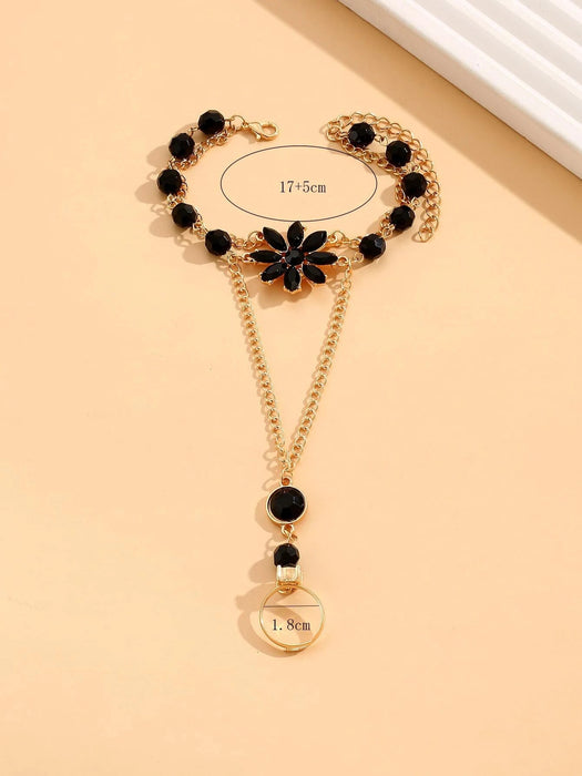 Shein Pulsera de manoplas con decoración de flores - Quierox - Tienda Online