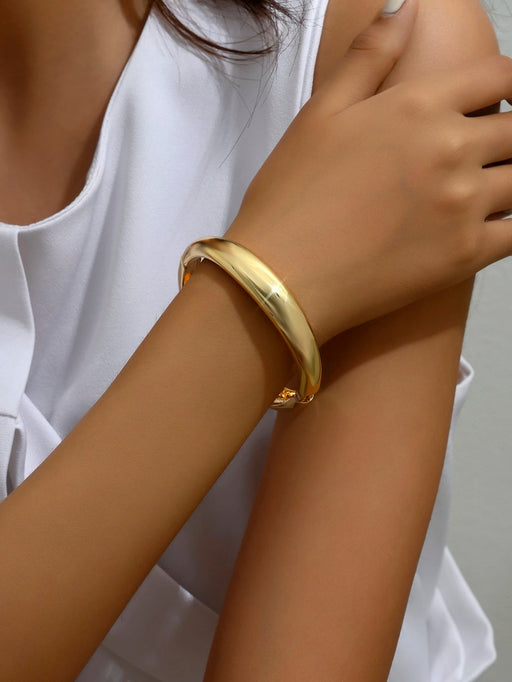 Shein Pulsera de metal brillante, elegante y sencilla, ideal para uso diario - Quierox - Tienda Online