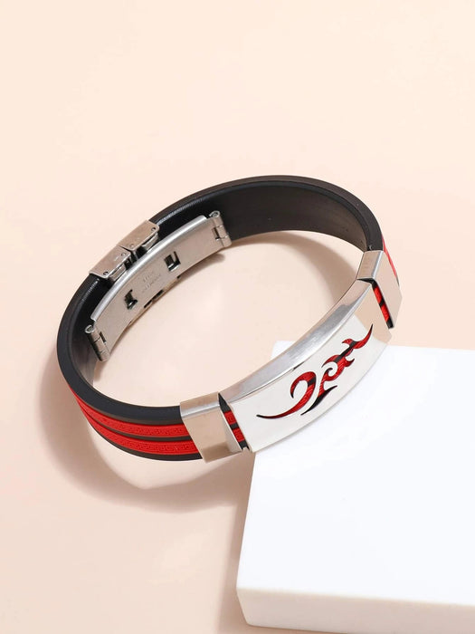 Shein Pulsera de PU con decoración de llamas huecas para hombre, de moda y popular - Quierox - Tienda Online