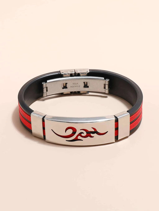 Shein Pulsera de PU con decoración de llamas huecas para hombre, de moda y popular - Quierox - Tienda Online