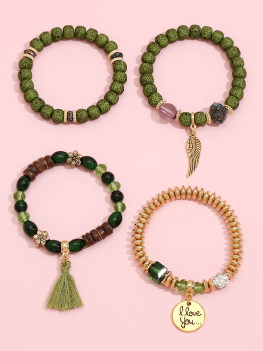 SHEIN Pulsera Elástica De Varias Capas Con Cuentas Al Estilo Bohemio - Quierox - Tienda Online