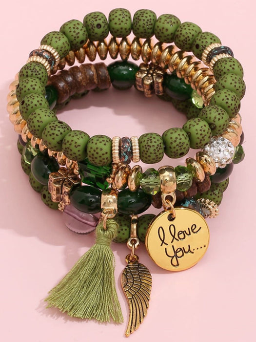 SHEIN Pulsera Elástica De Varias Capas Con Cuentas Al Estilo Bohemio - Quierox - Tienda Online
