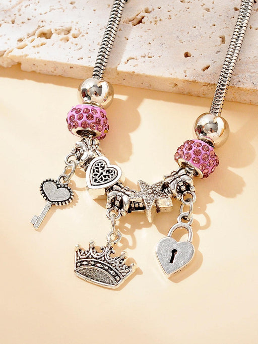 SHEIN Pulsera elegante y lujosa con dijes de corazón, animal, insecto y flor (sin caja) - Quierox - Tienda Online