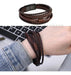 Shein pulseras trenzadas de cuero para hombres, brazalete en marrón con pulsera magnética - Quierox - Tienda Online